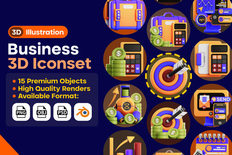 Business 3D Iconset
