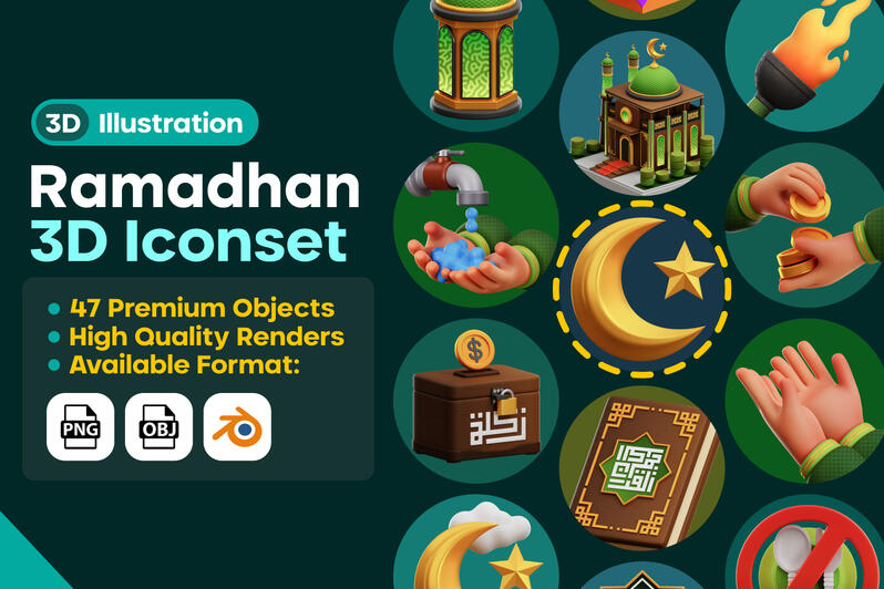 Ramadan Kareem 3D Iconset