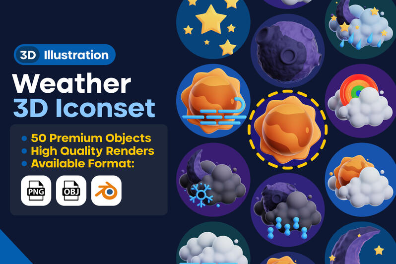 Weather 3D Iconset