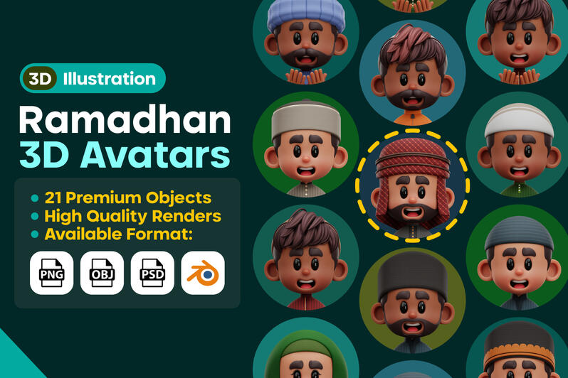 Ramadan Cute 3D Avatars